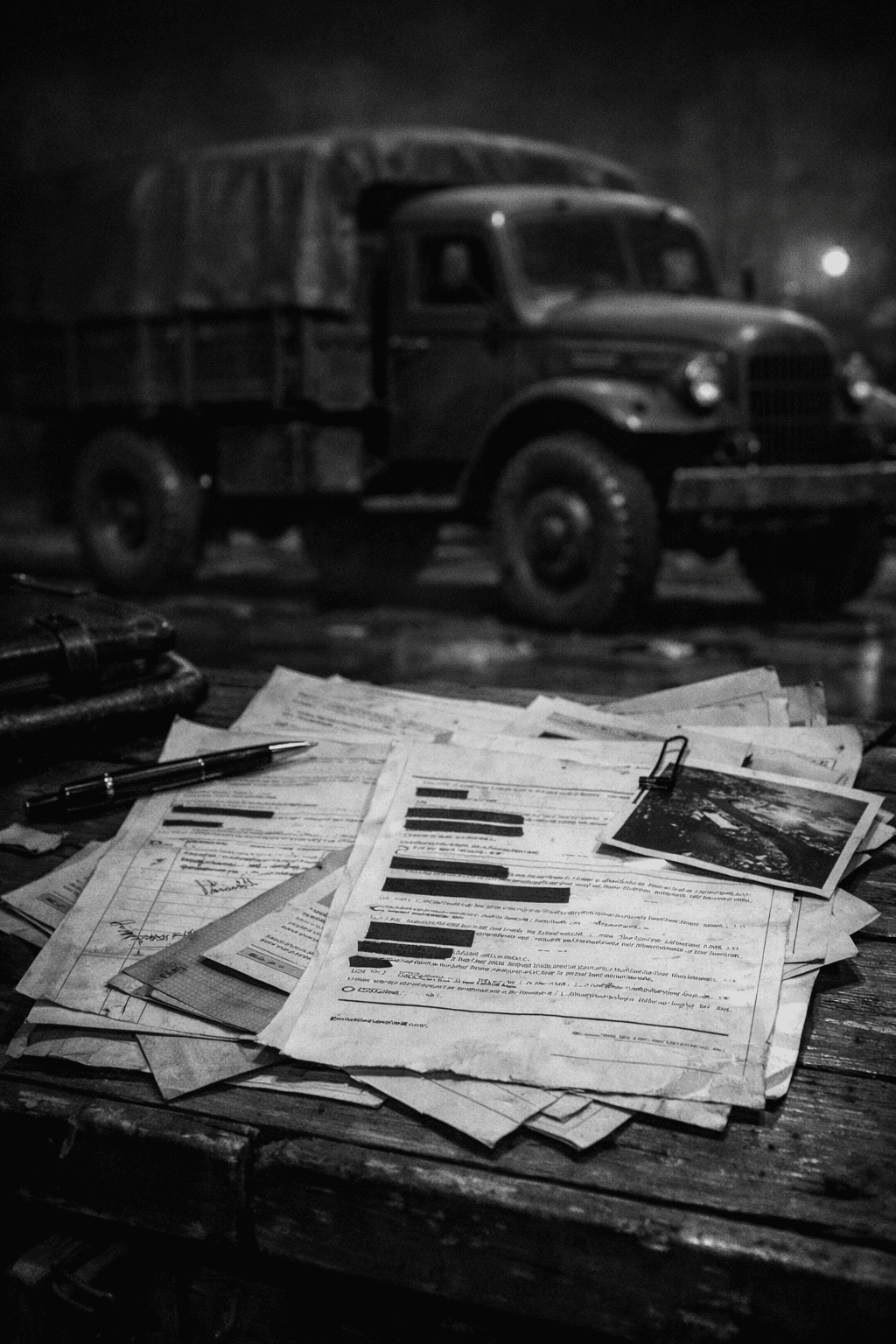 Fotografía histórica de Walter Rauff, coronel de las SS y diseñador de los furgones de gas móviles del Holocausto, rindiéndose ante el ejército americano en 1945