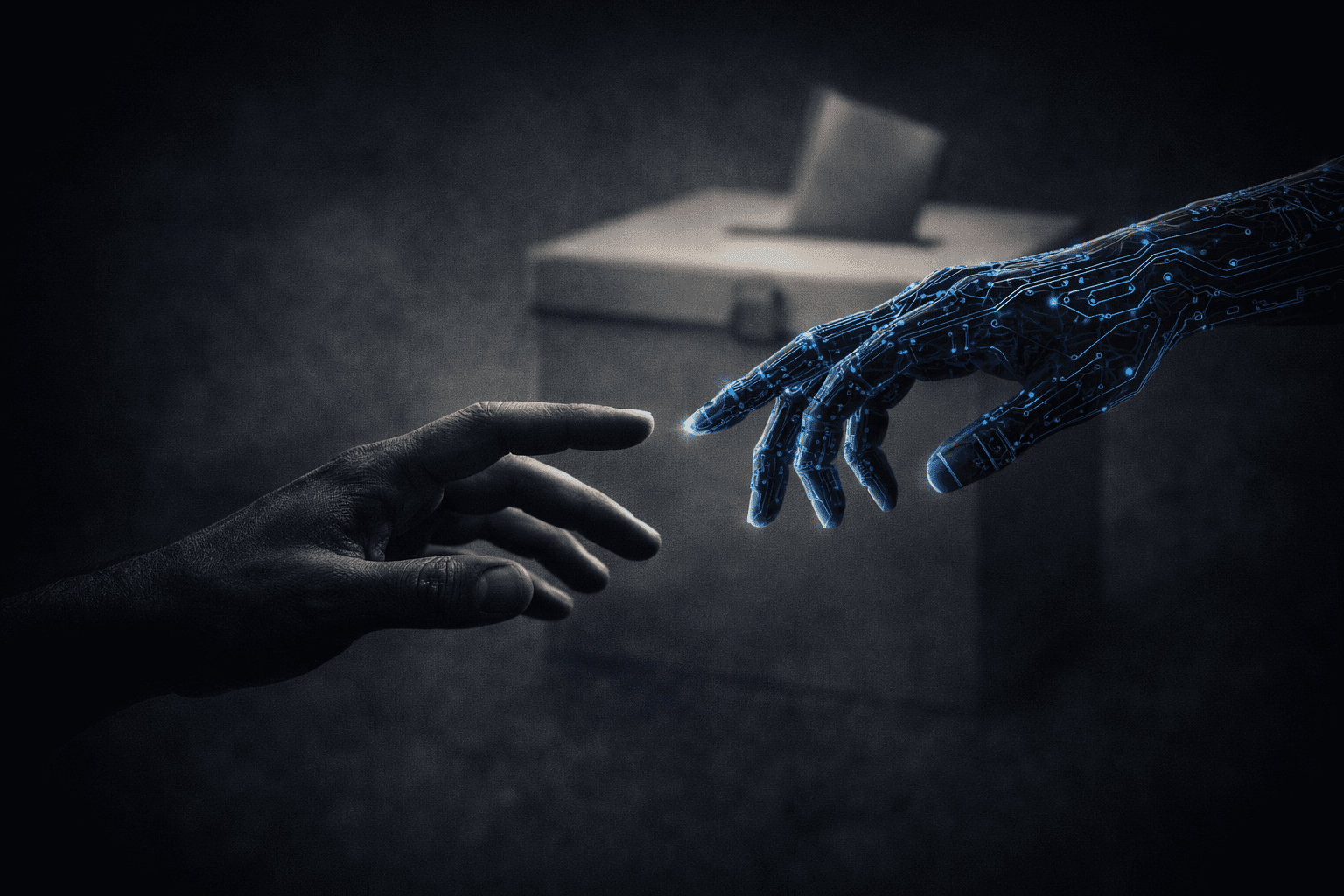 Avatar azul con vestimenta indígena representando a Gaitana IA, candidata virtual a las elecciones legislativas de Colombia 2026