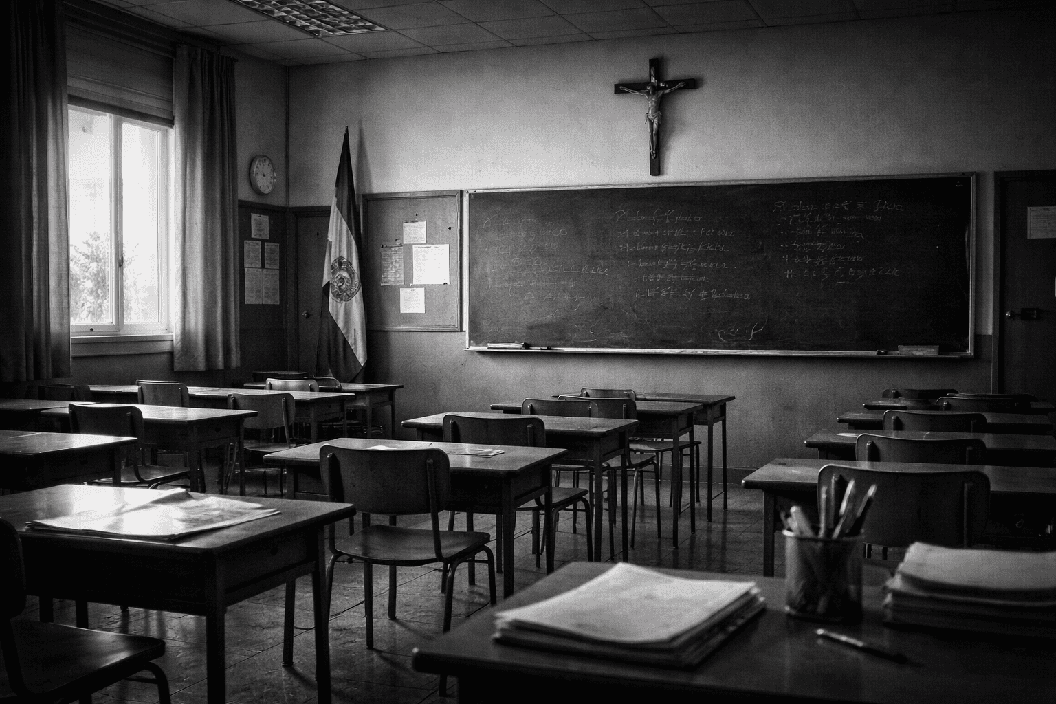 Casi 70 organizaciones reclaman que la religión salga del horario lectivo en las escuelas españolas. Mientras las matriculaciones caen, el profesorado confesional crece un 43%. Un análisis del anacronismo jurídico y político que frena la escuela laica en España.