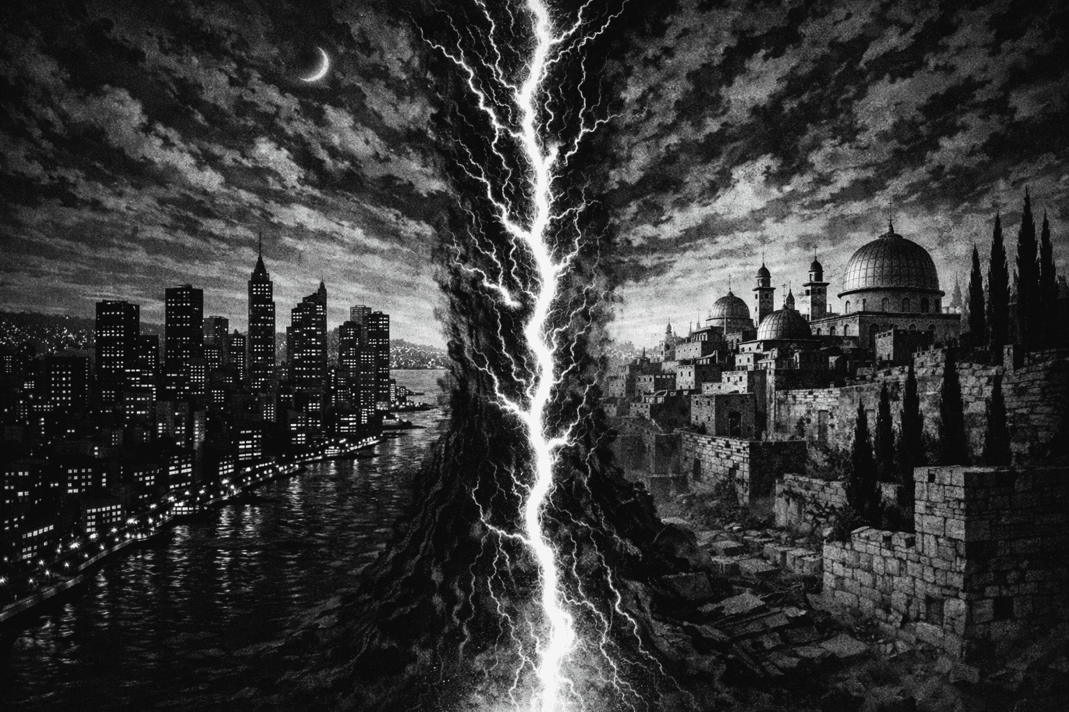 Dos ciudades, dos proyectos irreconciliables de civilización. Israel alberga desde su fundación una tensión entre democracia liberal y teocracia en construcción que la política del miedo permanente ha mantenido bajo anestesia. Ya no.